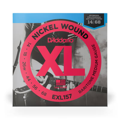 D'Addario EXL157 Nickel Wound Medium Electric Baritone Guitar Strings (14-68) image 3
