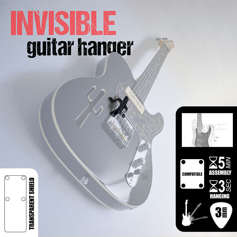 Support mural de guitare invisible brevetÃ© compatible Fender Â