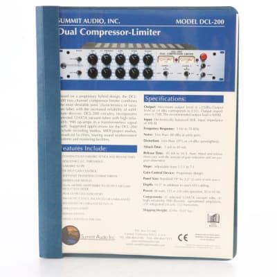 Summit Audio DCL-200 Dual Compressor Limiter w/ Manual & XLR Cables #48721 image 18