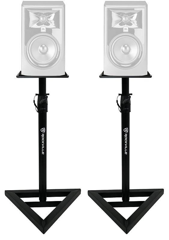 2 Rockville Adjustable Studio Monitor Speaker Stands For KRK ROKIT 5 G3  Monitors