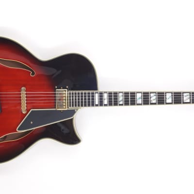 Conti Thinline Jazz Guitar [Peerless 'Equity Model' 2015] Deep Red Burst + Deluxe Mono Gig Bag image 5