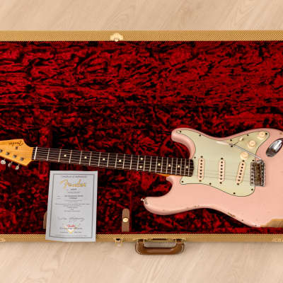 2007 Fender Custom Shop NAMM Limited Edition 1962 Stratocaster Relic Shell Pink w/ Case, COA image 21