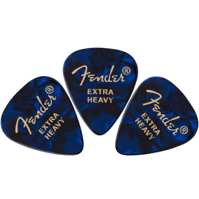 Fender Premium Celluloid 351 Shape Guitar Picks, Extra Heavy, Blue Moto, 12-Pack image 2