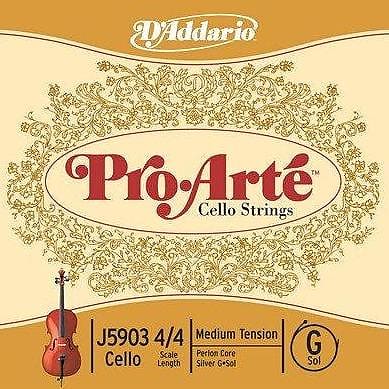 D'addario J5903-3/4M D'Addario Pro-Arte Cello Single G String, 3/4 Scale, Medium Tension image 1