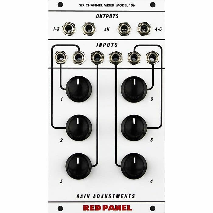 Red Panel/Buchla Model 106 Six Channel Mixer Module