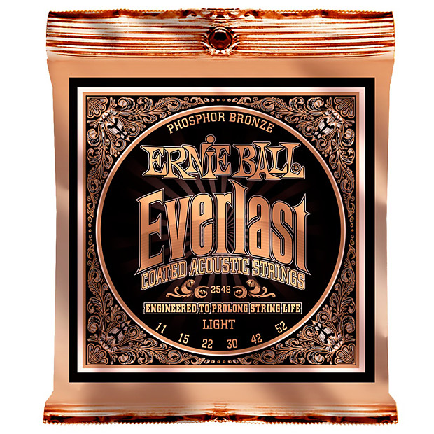 Ernie Ball 2548 Everlast Coated Light Acoustic Guitar Strings, .011 - .052 image 2