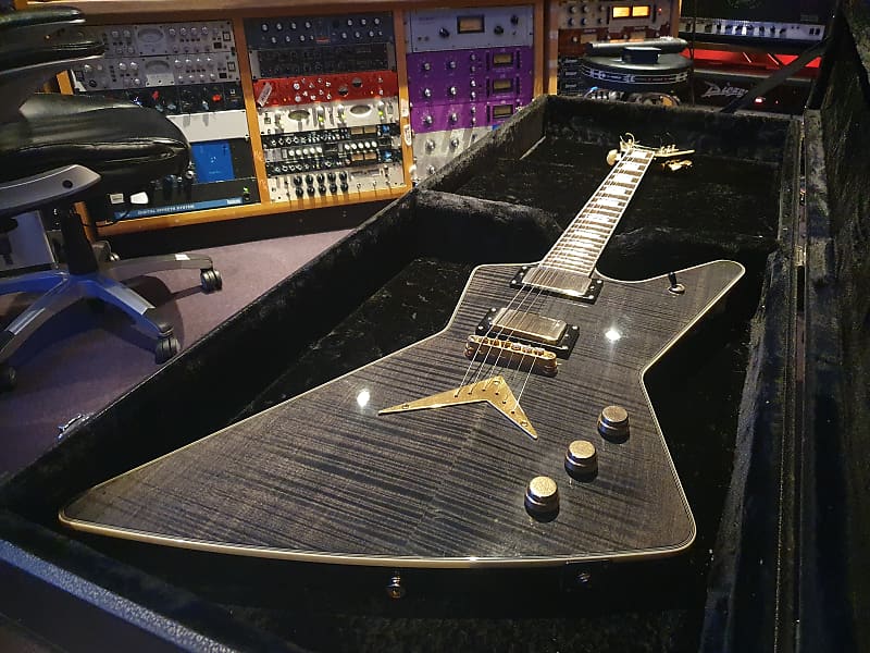 RARE Dean Z Explorer Limited Edition Black Gold AAA Flame Top Zero