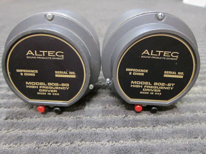 Pr Altec 802-8G-T Horn Drivers, Alnico Largest Format, Tangerine Phase  Plugs, USA Aluminum Coils, Ex
