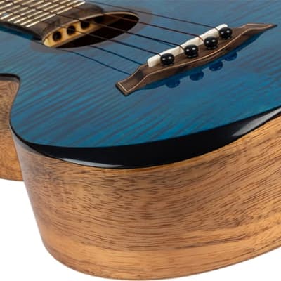 Flight Comet EQ-A Blue Tenor Ukulele New - solid stained flamed maple top image 8