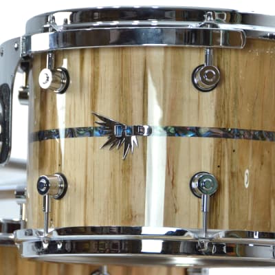 Hendrix Archetype 5pc Stave Ambrosia Maple Drum kit w/ Mother of Pearl inlay image 4
