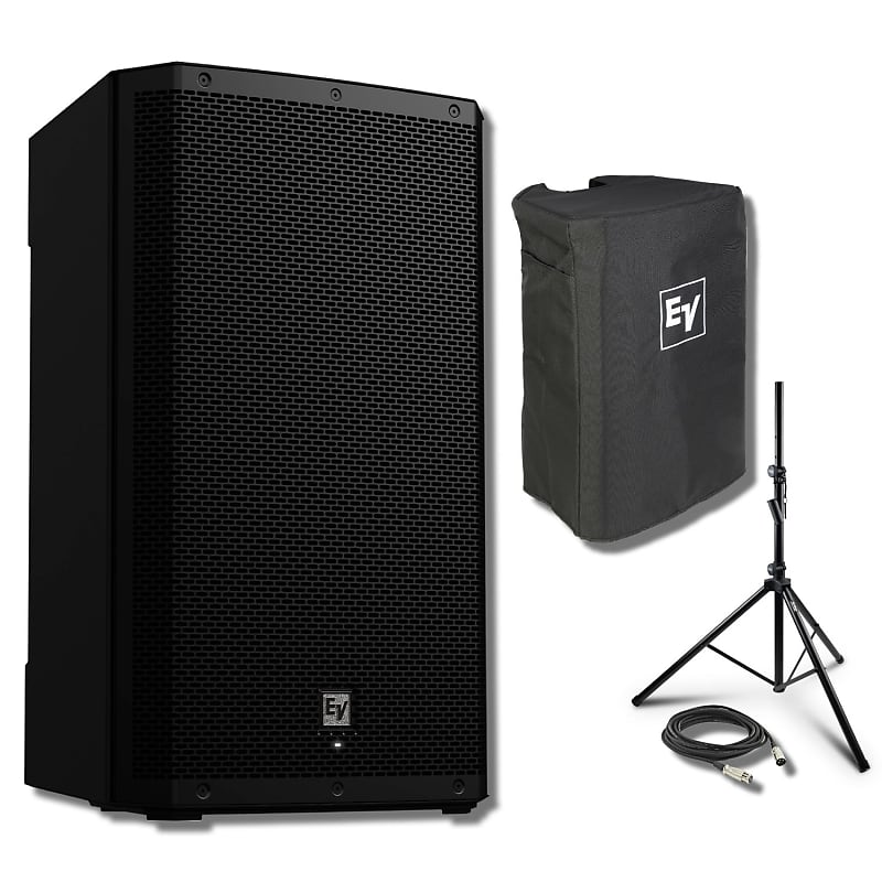 Electro-Voice ZLX-15P-G2 1000W 15-inch Powered Bluetooth Speaker with Steel Speaker Stand and Case, ZLX-15-G2 Cover, 20' XLR Cable and StreamEye Polishing Cloth image 1