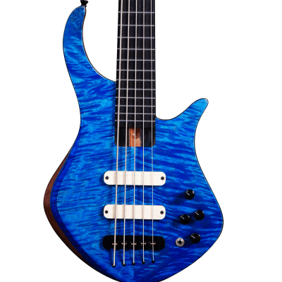 10S XI Masterbuilt 5A Flame Maple 5 String Electric Bass Royal Blue (The NAMM 2019 Smaples) for sale