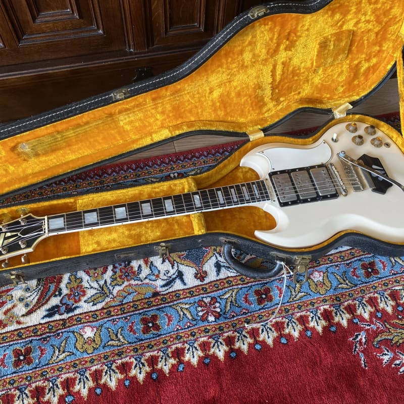 Gibson Les Paul (SG) Custom with Ebony Block Vibrola 1962 - White