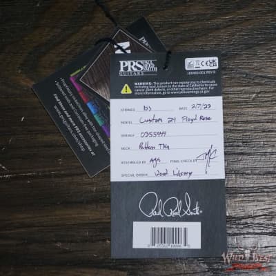 Paul Reed Smith PRS Wood Library 10 Top Custom 24 Floyd Rose Ebony Fingerboard Flame Maple Neck Blue Fade image 12