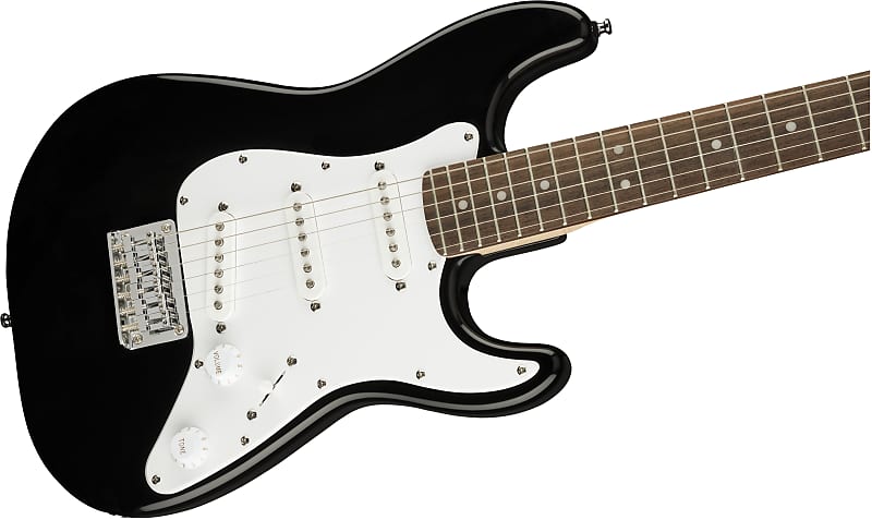 Squier #0370121506 - Black Mini Stratocaster V2 with Laurelwood Fretboard image 1