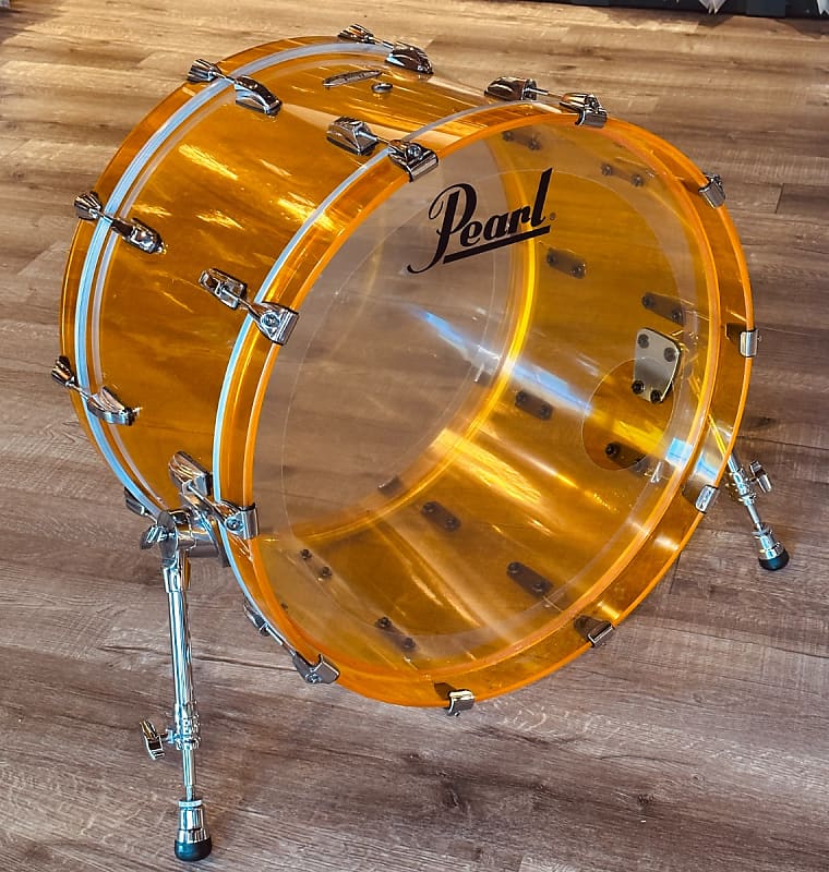 Used Pearl Crystal Beat Bass Drum 24x14 Tangerine Glass Reverb
