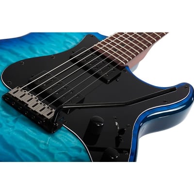 Schecter Traditional Pro with Roasted Maple Fretboard, Transparent Blue Burst image 10