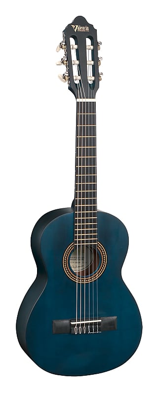 Valencia VC201TBU 200 Series | 1/4 Size Classical Guitar | Transparent Blue image 1