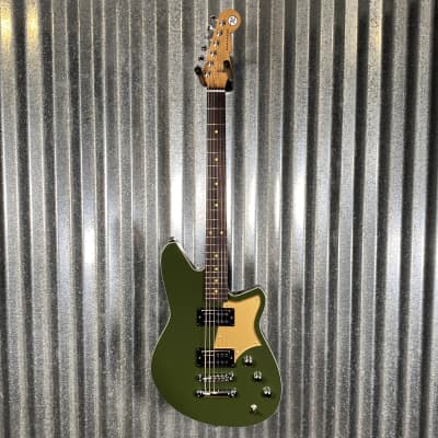 Reverend Descent RA Army Green Baritone Guitar #61219 image 2