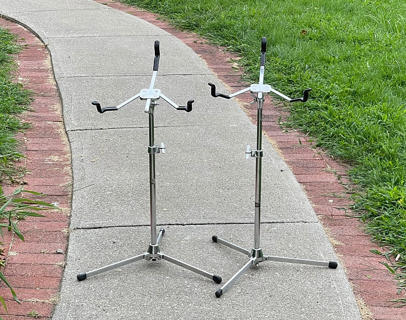2 1960's Slingerland Flat Base Snare Drum Stands Reverb
