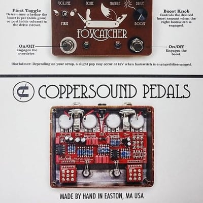 NEW! Coppersound Pedals Foxcatcher Overdrive & Boost FREE SHIPPING! image 2