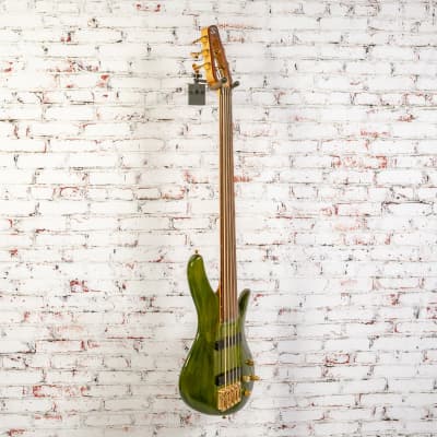 Samick - Fretless 5 String Bass w/Open Headstock, Trans Green - w/HSC - x3817 - USED image 4