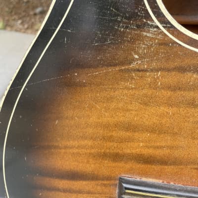 Vintage Silvertone Model 606  60's Sunburst Parlor Guitar image 8