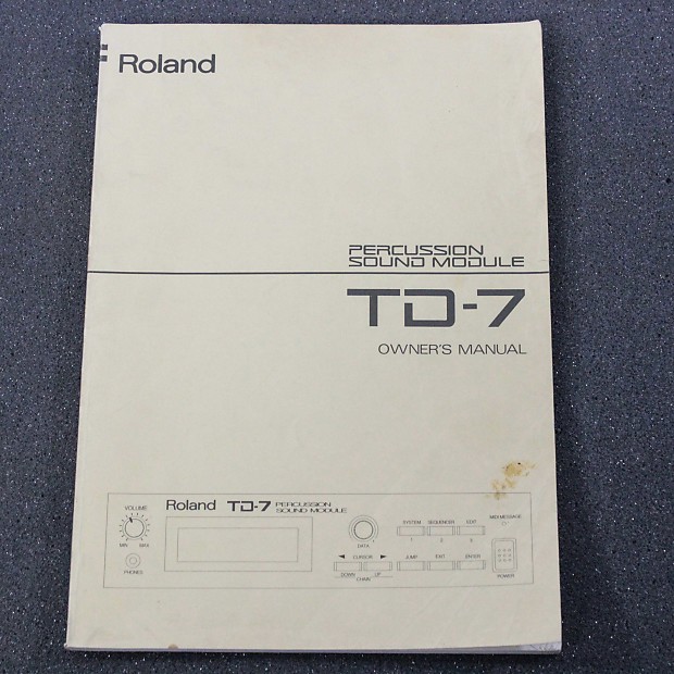Roland TD-7 Original Owner's Manual image 1