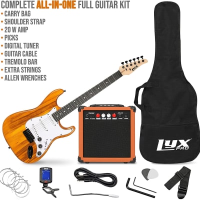 LyxPro Beginner 39” Electric Guitar & Electric Guitar Accessories, Mahogany image 2