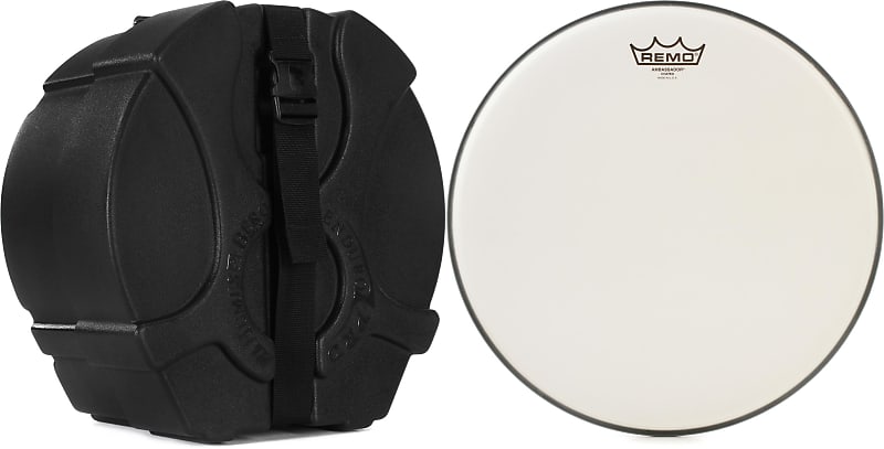 Humes & Berg Enduro Pro Foam-lined Snare Drum Case - 6.5" x 14" - Black  Bundle with Remo Ambassador Coated Drumhead - 14 inch image 1