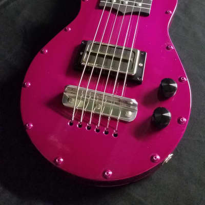 Fouke Industrial Guitars Aluminum Lap Steel Guitar 2021 Candy Raspberry Metallic image 1