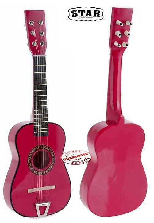 Star Kids Acoustic Toy Guitar 23 Inches Color Hot Pink image 1