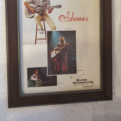1978 Ovation Adamas Color Promotional Ad Framed Glen Campbell, Nancy Wilson Marcel Dadi Original for sale