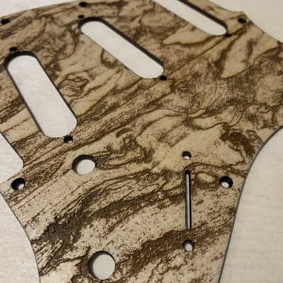US made spalted wood look laser engraved wood pickguard for Stratocaster image 3