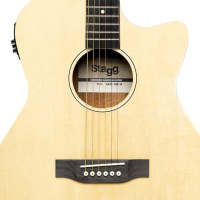 Stagg SA35 ACE-N Cutaway acoustic-electric auditorium guitar, natural colour image 4