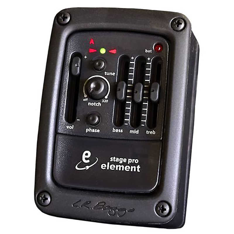 LR Baggs Stagepro Element Preamp EQ Chromatic Tuner w/ Acoustic Guitar Pickup image 1