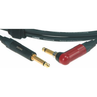 Klotz Titanium TIR0450psp 15ft Guitar Insturment Cable Silent Plug Right Angle  made in Germany image 3