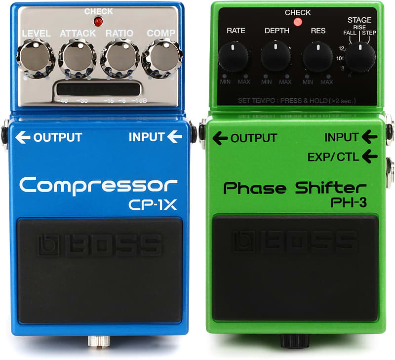 Boss CP-1X Compressor Pedal Bundle with Boss PH-3 Phase Shifter