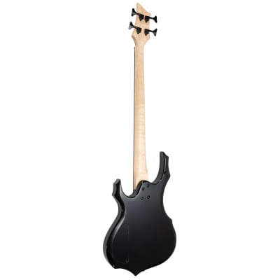 Glarry Full Size 4 String Burning Fire Enclosed H-H Pickup Electric Bass Guitar with 20W Amplifier Bag Strap Connector Wrench Tool 2020s - Black image 16