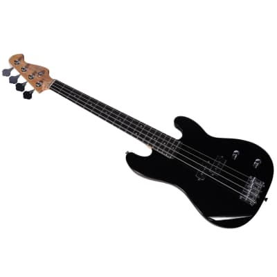 Artist APB34 Black 3/4 Size Bass Guitar w/ Accessories image 3