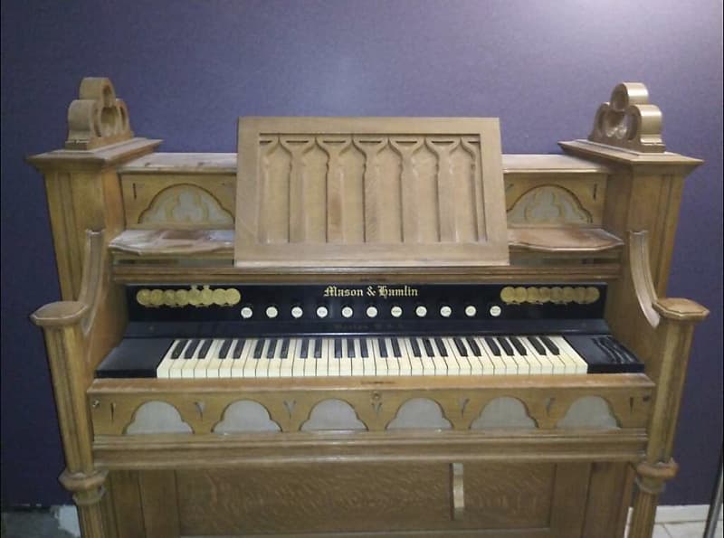 Mason & Hamlin Pump Organ Piano Matte, oak image 1