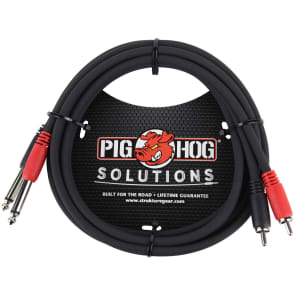 Pig Hog PD-R1406 Dual RCA to Dual 1/4" TS Stereo Interconnect Cable - 6'