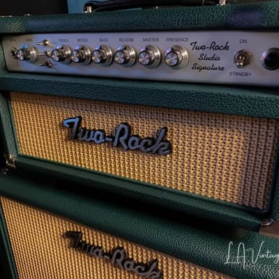 (Pre-Order) Two Rock Studio Signature  Head & 1x12 Matching Closed Back Cab in Green Tolex w/Cane Grill image 1