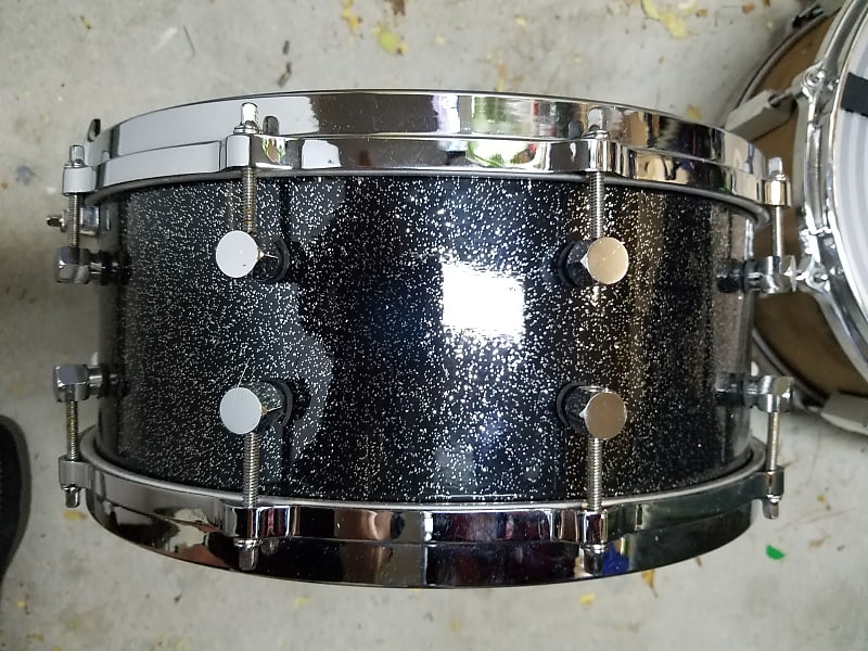 MRP custom snare drum 2008 - black sparkle steel | Reverb