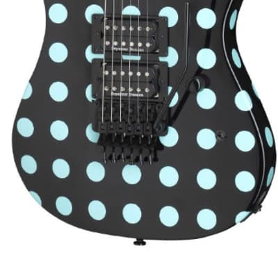Kramer Nightswan Electric Guitar in Black with Blue Polka Dots image 2