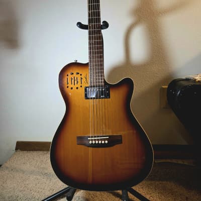 Godin A6 Ultra Semi-Acoustic/Electric Guitar Cognac Burst | Reverb