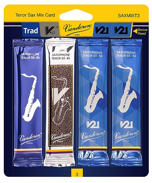 Vandoren SAXMIXT3 Tenor Saxophone Mix Card Reed Variety Pack - Strength 3 image 1