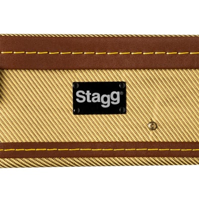 Stagg Vintage-Style Gold Tweed Baritone Ukulele Hardshell Case - GCX-UKB GD image 4