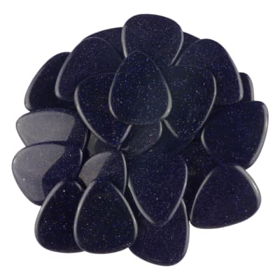 Blue Sandstone Stone Guitar Or Bass Pick - Specialty Handmade Gemstone Exotic Plectrum - 6 Pack New image 3