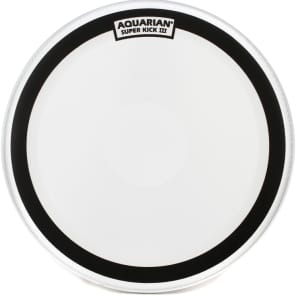 Aquarian Superkick 3 Coated White Bass Drumhead - 22 inch image 5